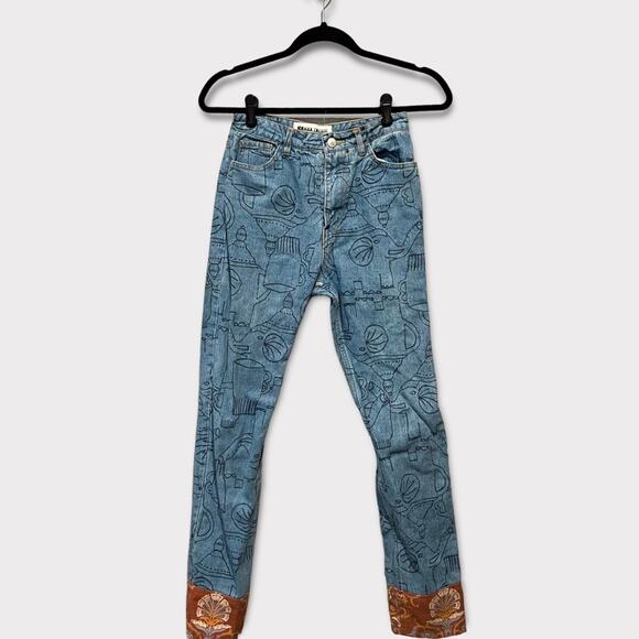 Gorman x Monika Forsberg Elephant Teapot Jeans size 6AU 2US - Picture 1 of 12